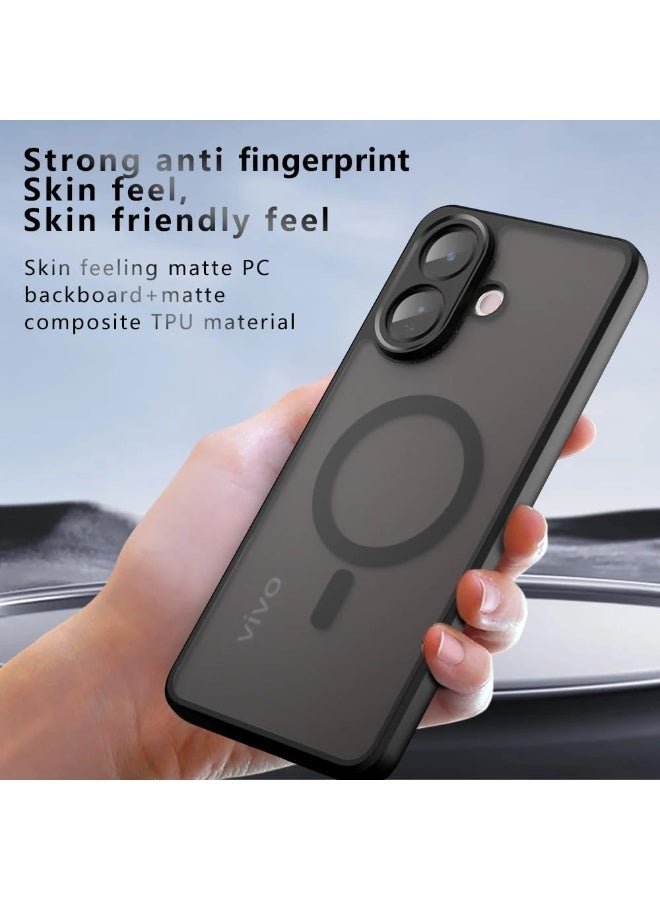 CHEROSIN حافظة هاتف مغناطيسية لهاتف vivo V60 Lite 5G بظهر شفاف غير لامع، غطاء هاتف واقي نحيف - Image 3
